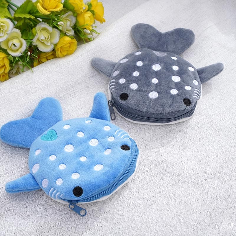 Gray Cartoon Whale Coin Purse | NueShiny