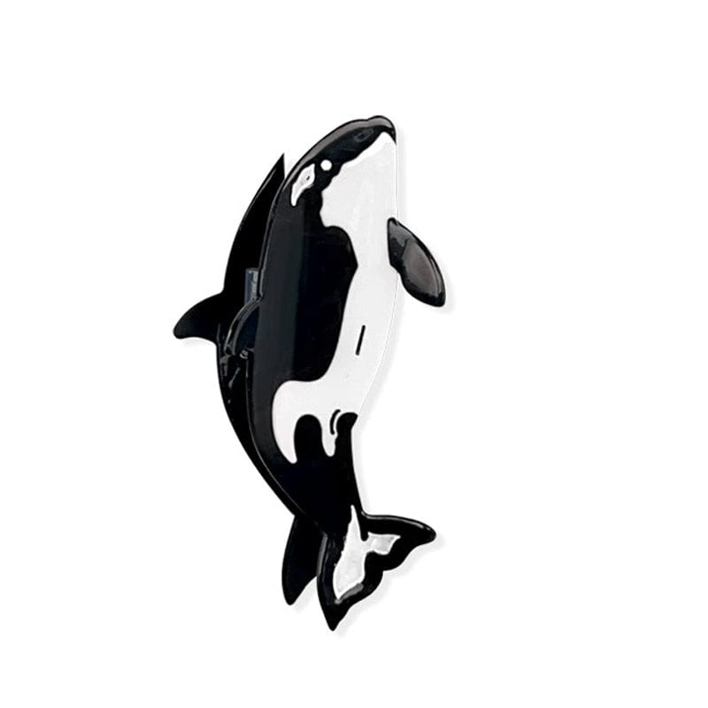 Jumbo Black-And-White Killer Whale Hair Claw | NueShiny