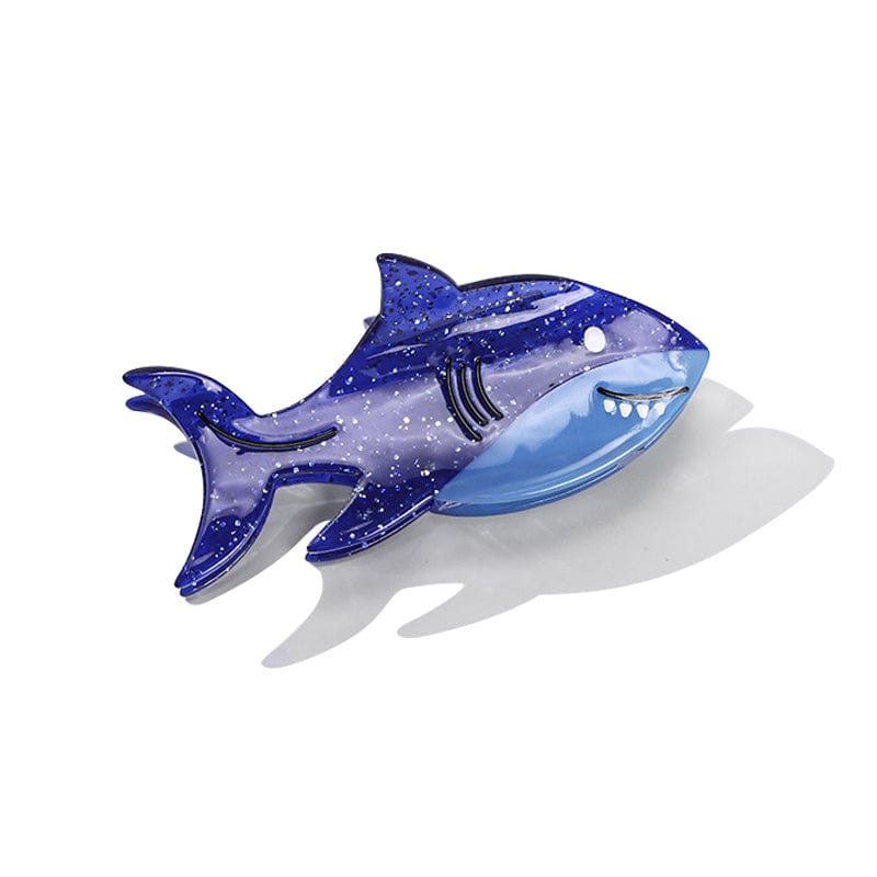 Medium Abstract Ocean Hair Claw - Blue Shark | NueShiny