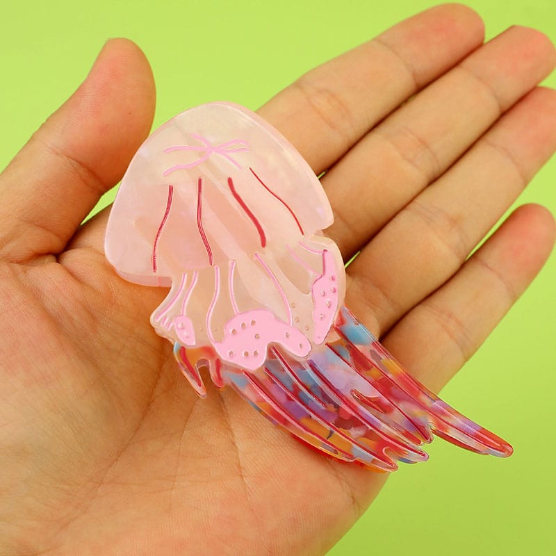 Medium Pink Jellyfish Hair Claw | NueShiny