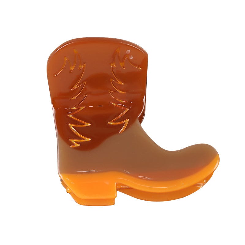 Small Western Cowboy Boots-Coffee Hair Claw | NueShiny