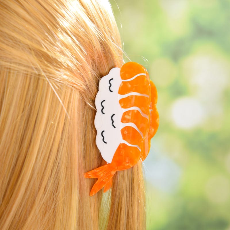 Medium Orange Shrimp Sushi Hair Claw | NueShiny