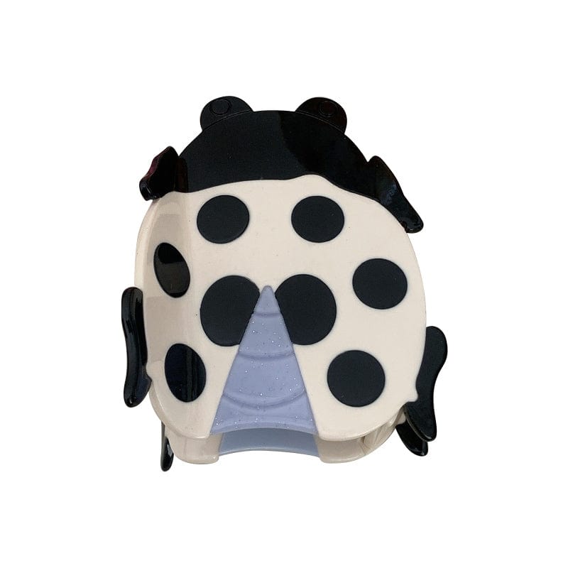 Medium Black And White Ladybug Hair Claw | NueShiny