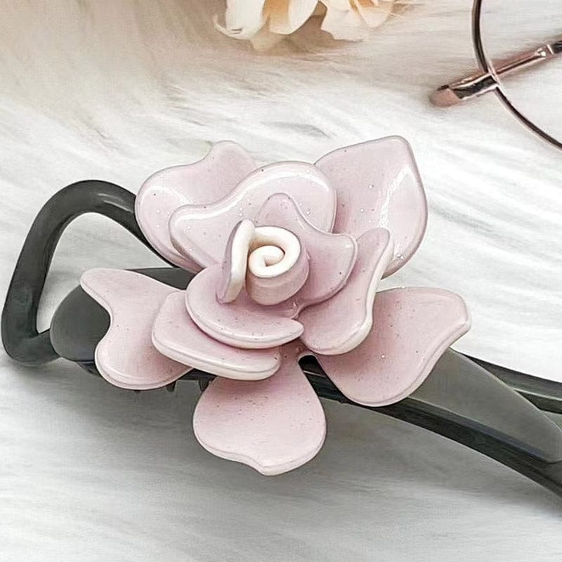 Medium Pink Camellia Side Clip | NueShiny