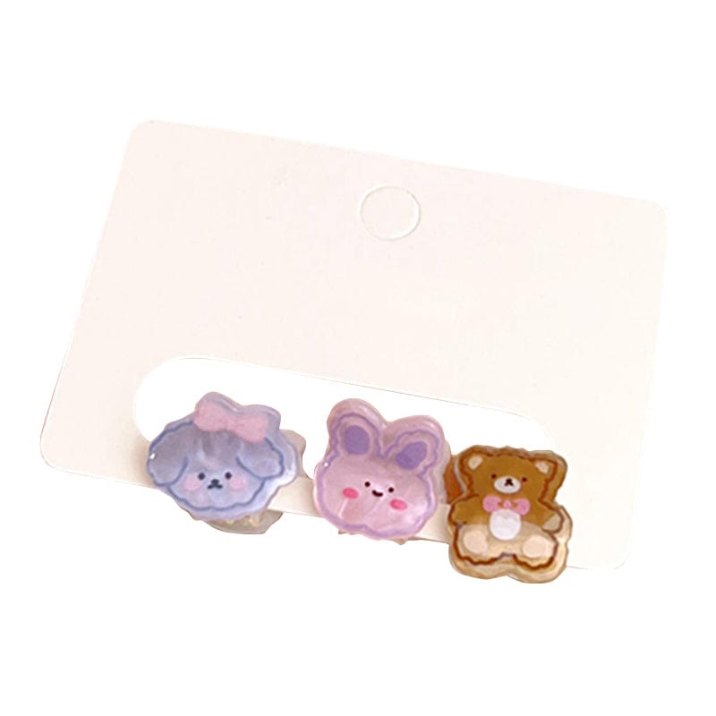 Mini Hair Claw Set (Puppy + Bear + Purple Rabbit)  | NueShiny