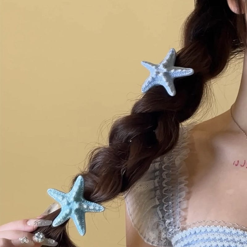 Mini Light Blue Starfish Side Clip | NueShiny