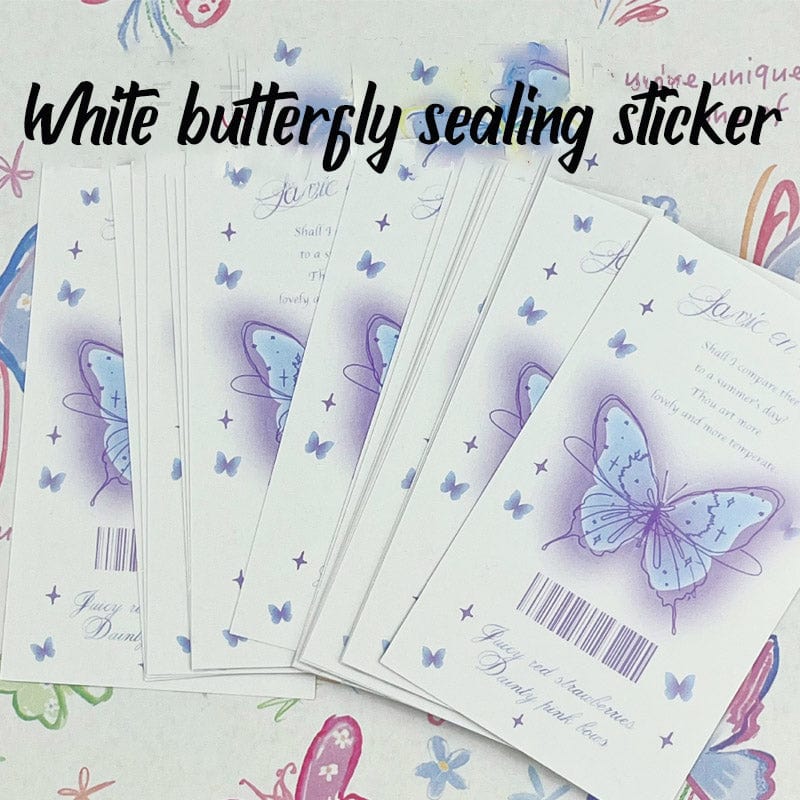 White Butterfly Sealing Sticker | NueShiny