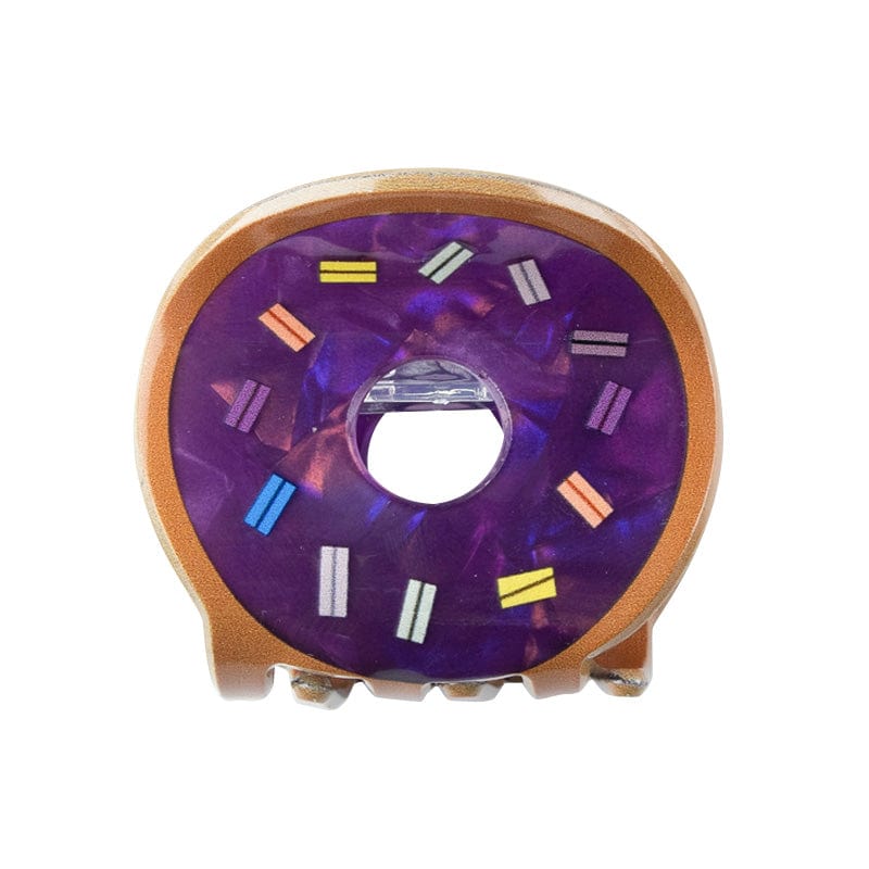 Mini Printed Donut-Purple Hair Claw | NueShiny