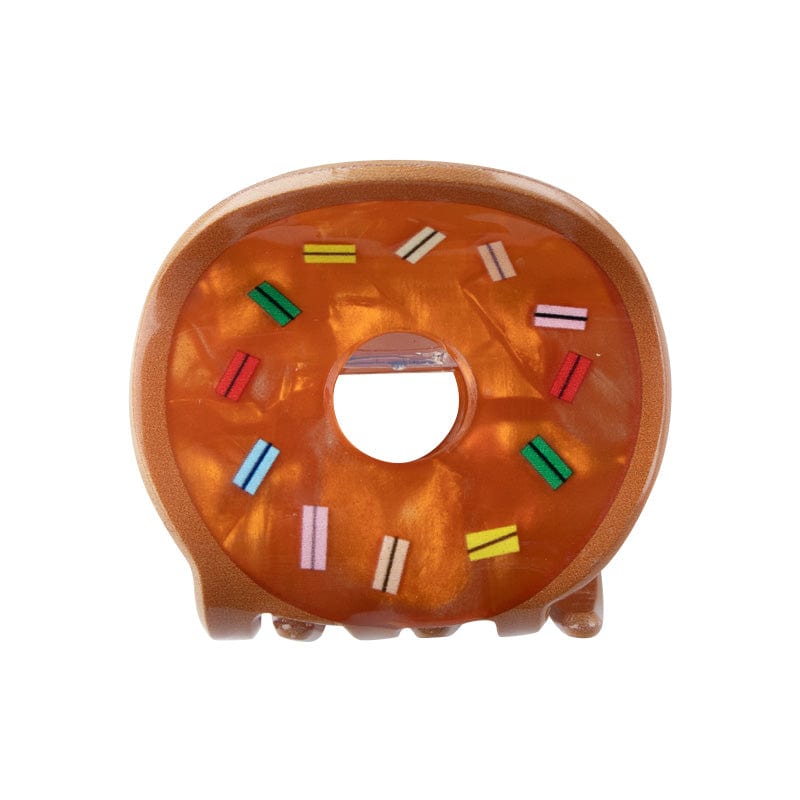 Mini Printed Donut-Brown Hair Claw | NueShiny