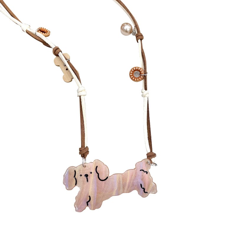 Brown Acetate Dog Necklace | NueShiny