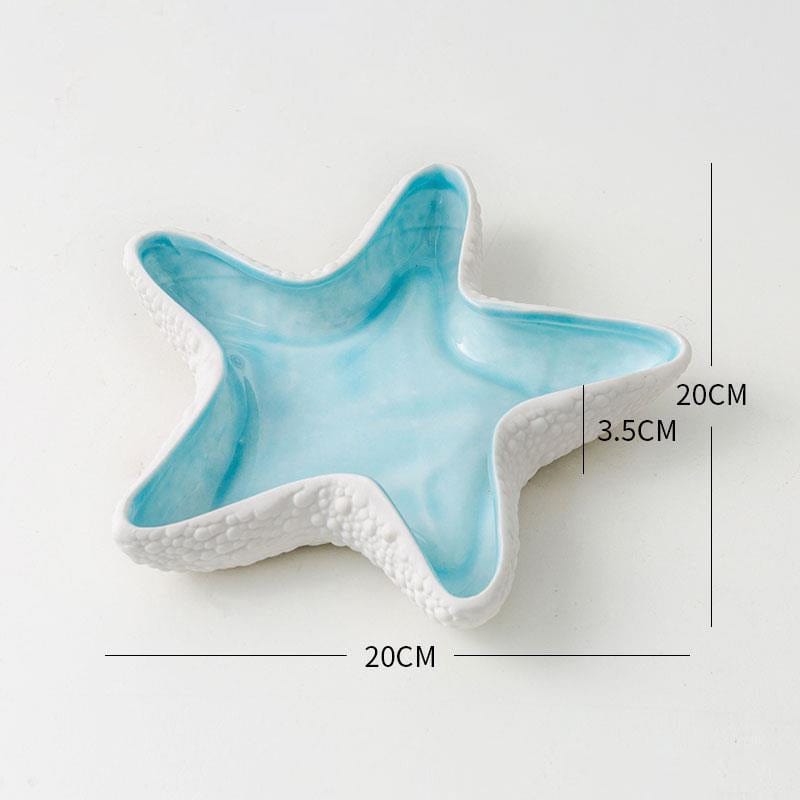 Starfish Ceramic Jewelry Plate - Sea Blue | NueShiny