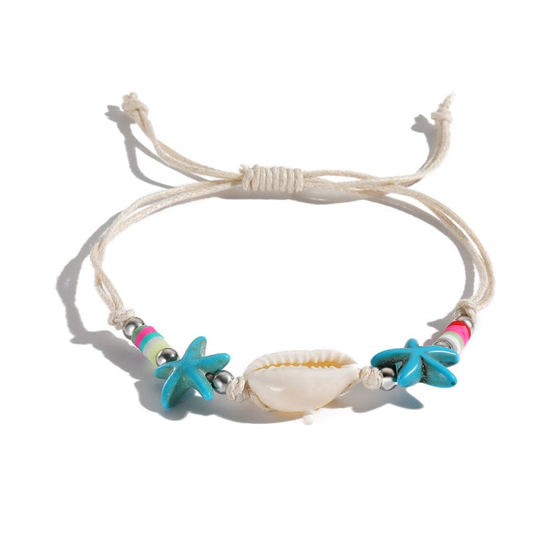 Polymer Clay Starfish Shell Braided Bracelet | NueShiny