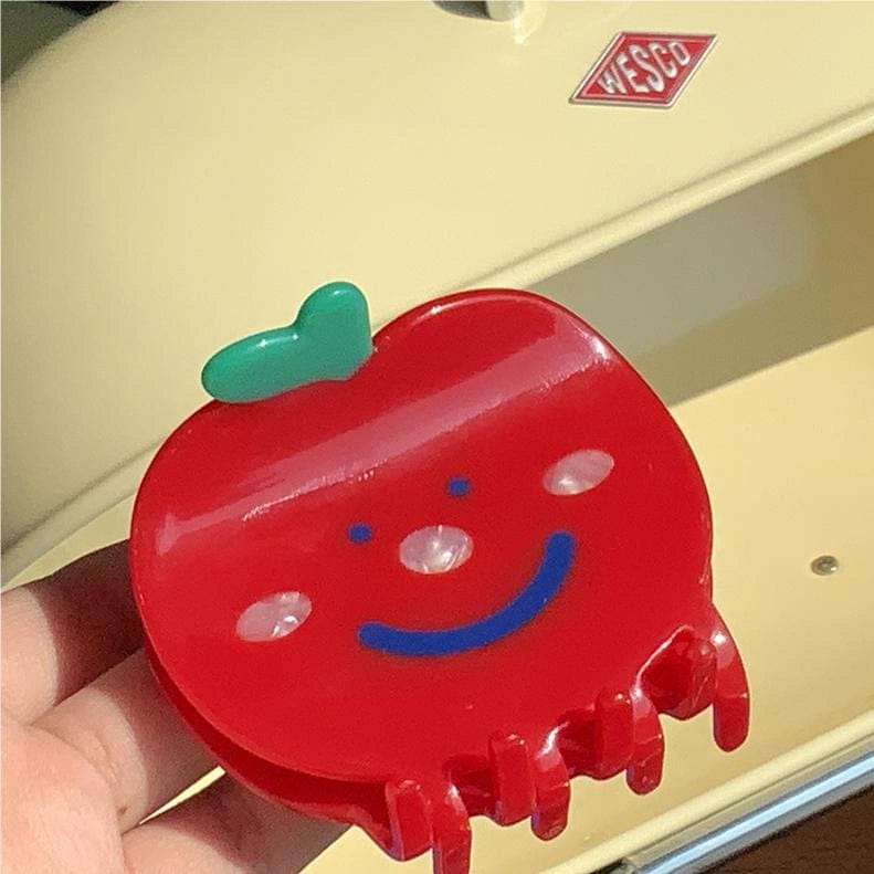 Apple Smiley Cute Hair Clip Claw丨NueShiny