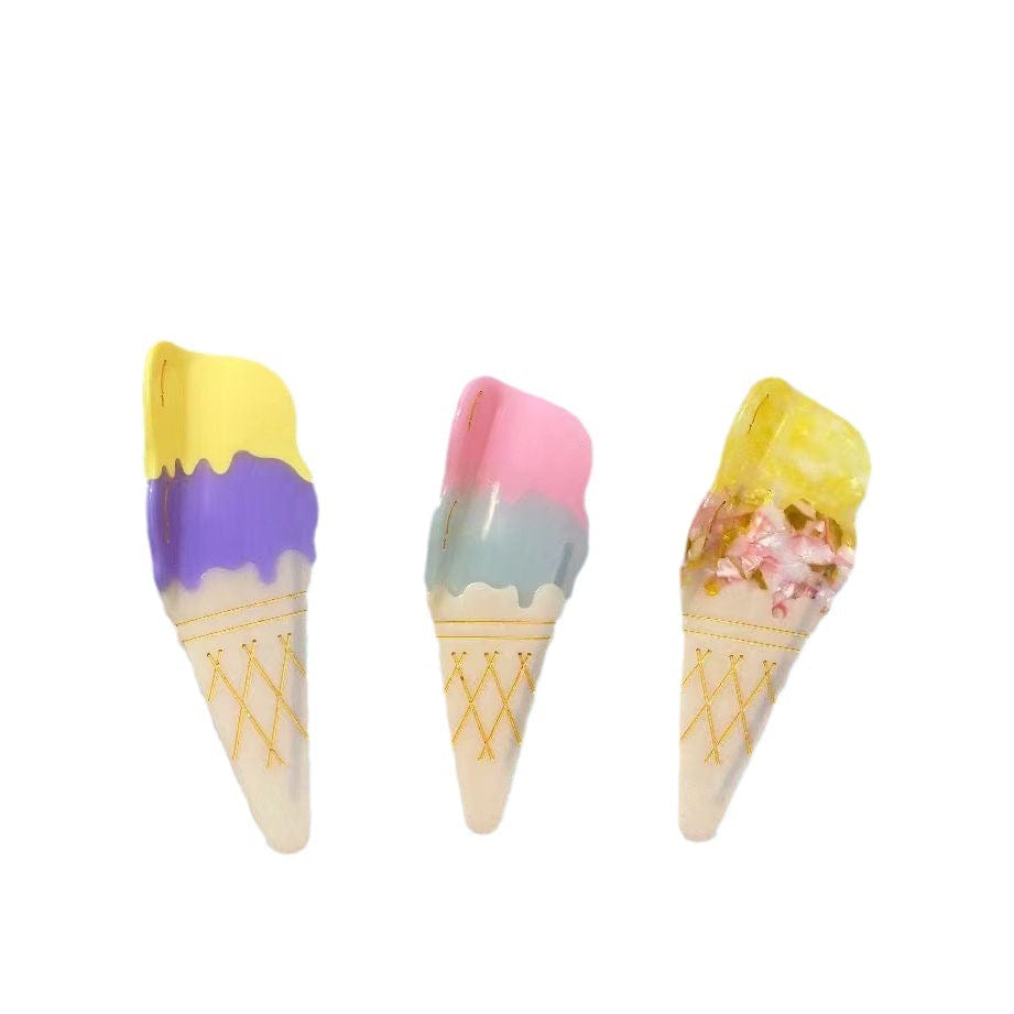 Yellow Purple Sweet Ice Cream Cone Hair Claw丨NueShiny