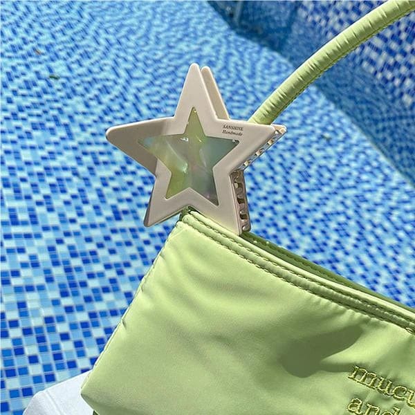 White Contrasting Color Stars Hair Clip Claw丨NueShiny