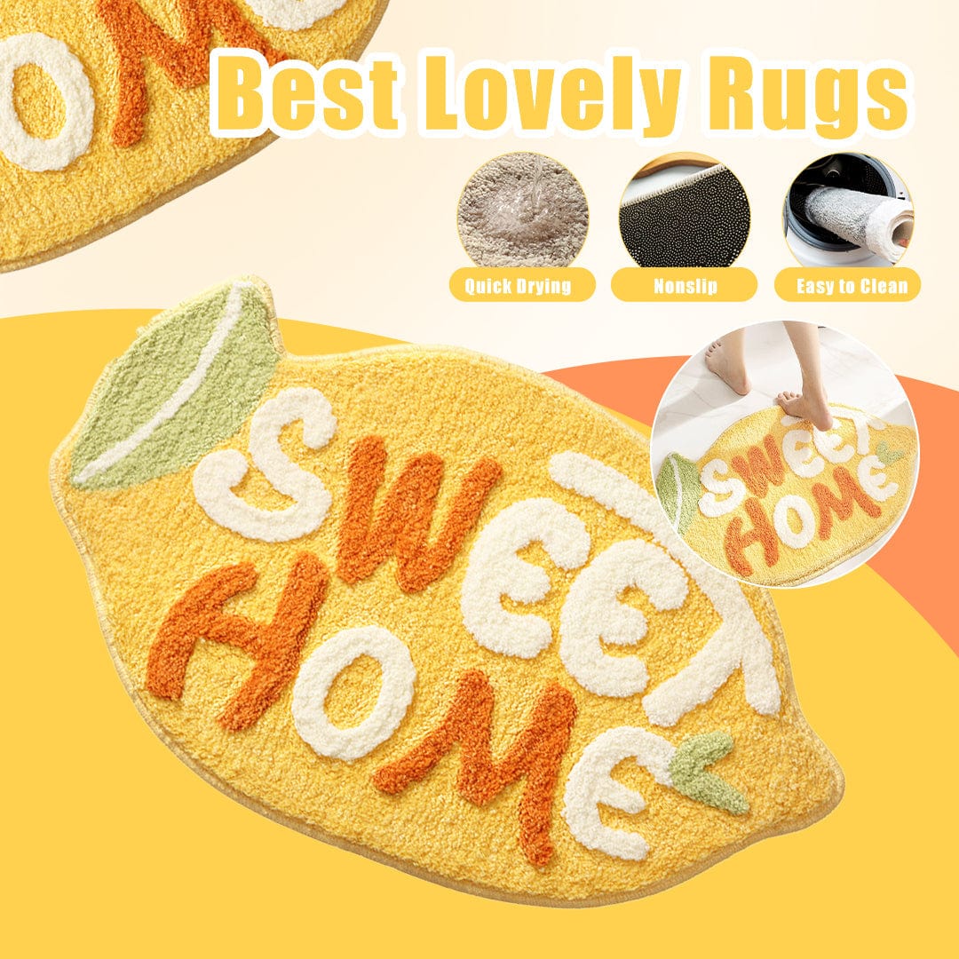 Lemon-Shaped Tufted Rug Lovely Bath Mat Outdoor Rug丨NueShiny