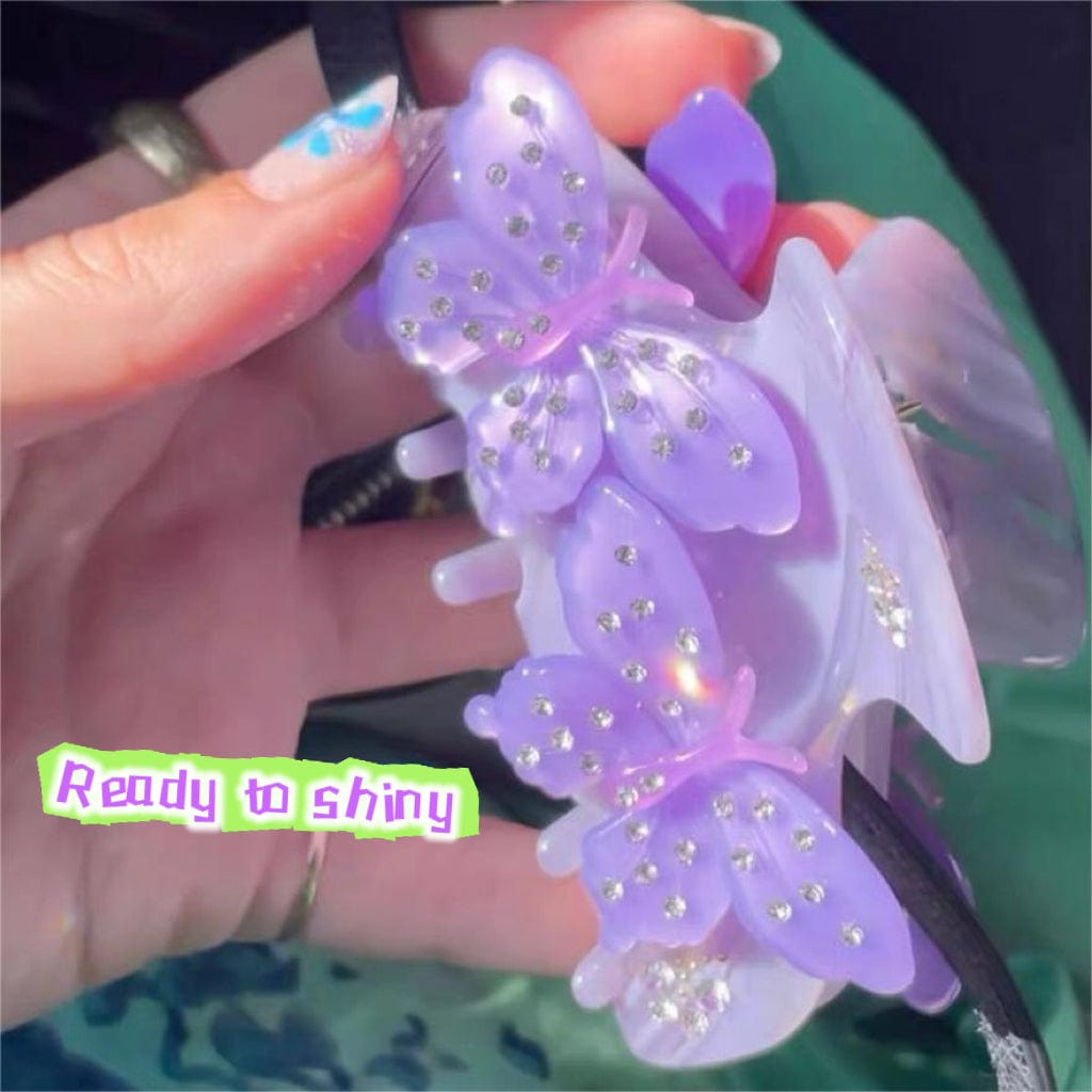 Purple Diamond Butterfly Hair Claw丨NueShiny