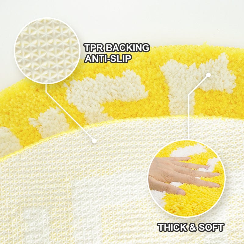 Lemon-Shaped Tufted Rug Lovely Bath Mat Outdoor Rug丨NueShiny