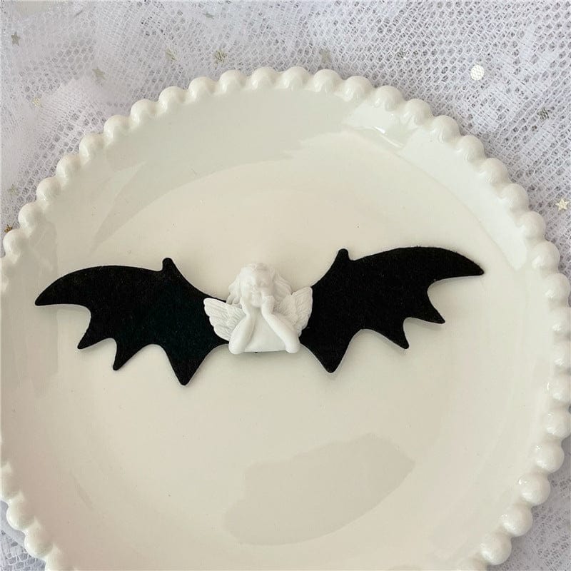 2Pcs Halloween Gothic Angel Bat Wings Hair Clips丨NueShiny