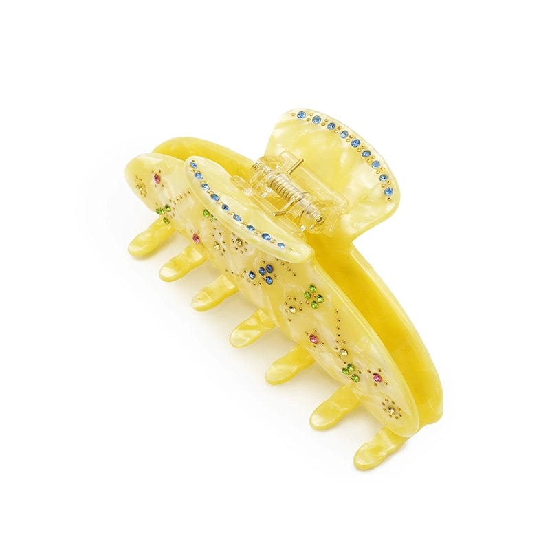 French Diamond Premium Hair Claw Shark Clip In Yellow丨NueShiny