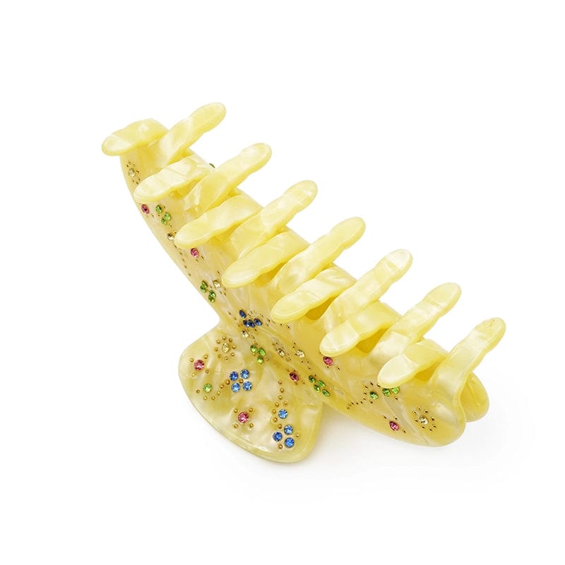 French Diamond Premium Hair Claw Shark Clip In Yellow丨NueShiny