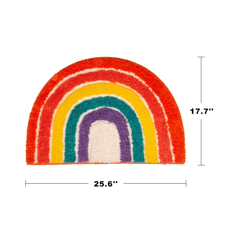 Luxury Semicircle Fluffy Rainbow Area Rug丨NueShiny