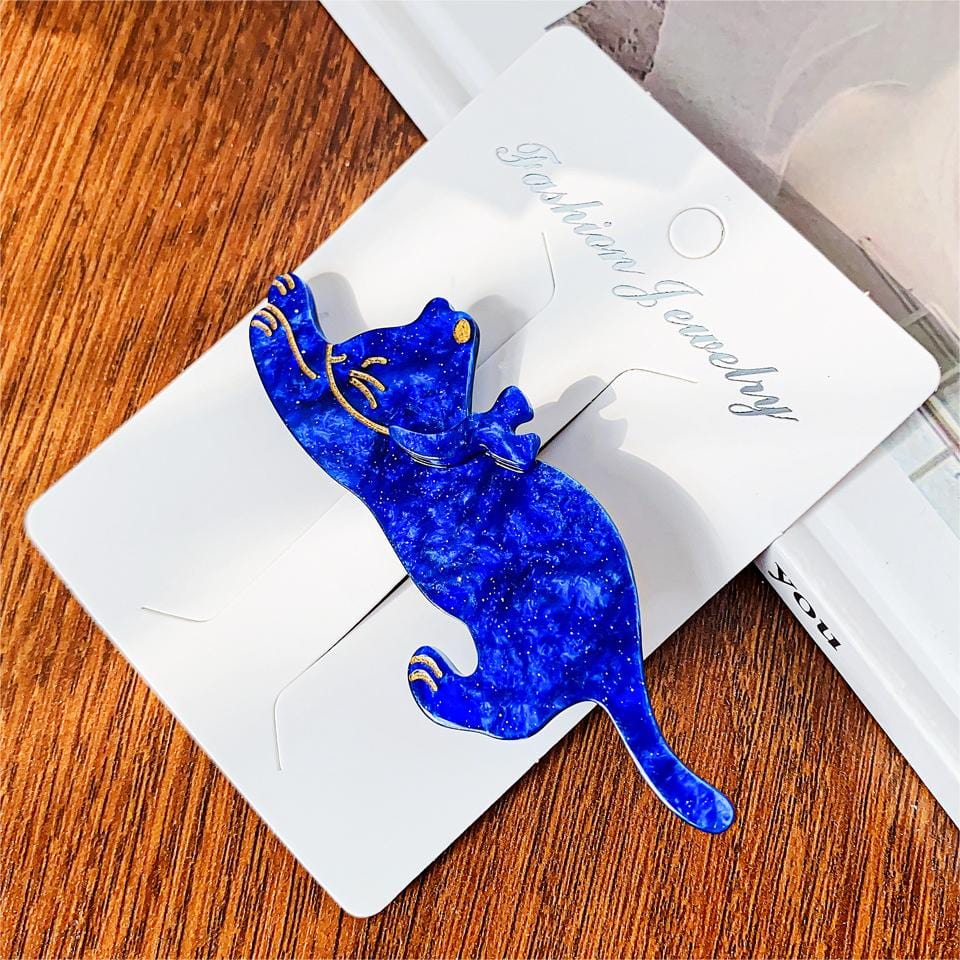 Caline Blue Cat Acetate Hair Clip Duckbill Clip丨NueShiny