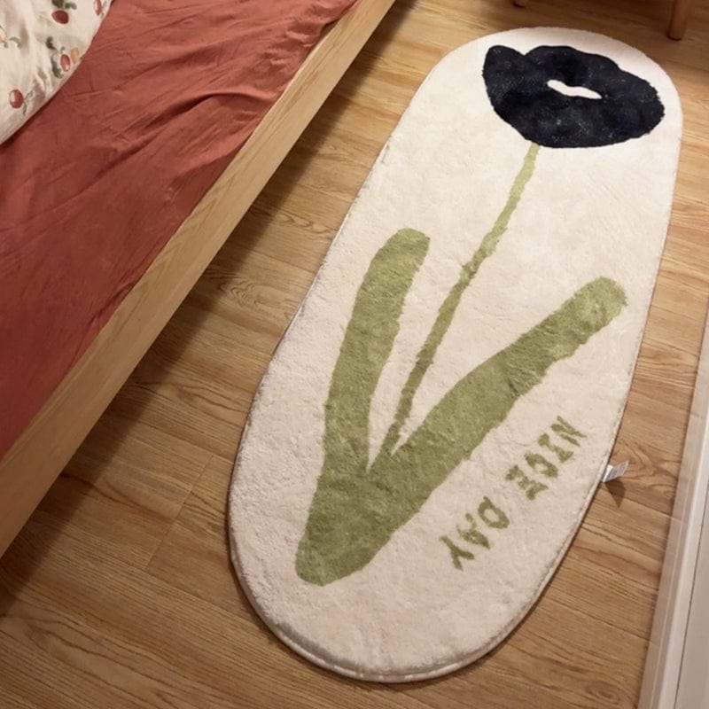 Oval Rugs For Bedroom Room Flower Home Decoration丨NueShiny
