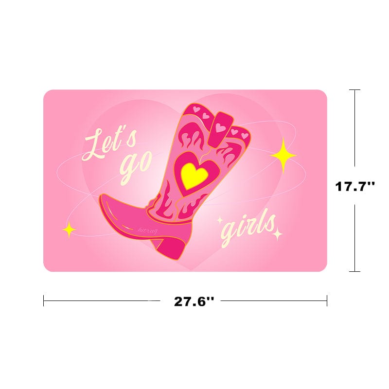 Pink Jean Genie Cowboy Boot Art Mat丨NueShiny