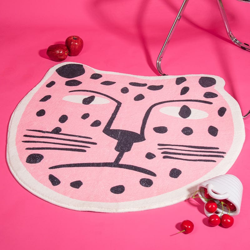 Pink Leopard Panther Rugs For Living Room丨NueShiny