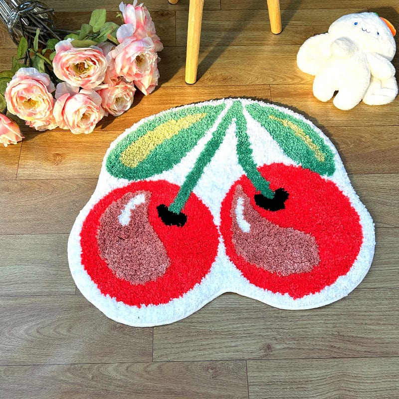 Cherry Fluffy Rug Handmade Tufted丨NueShiny