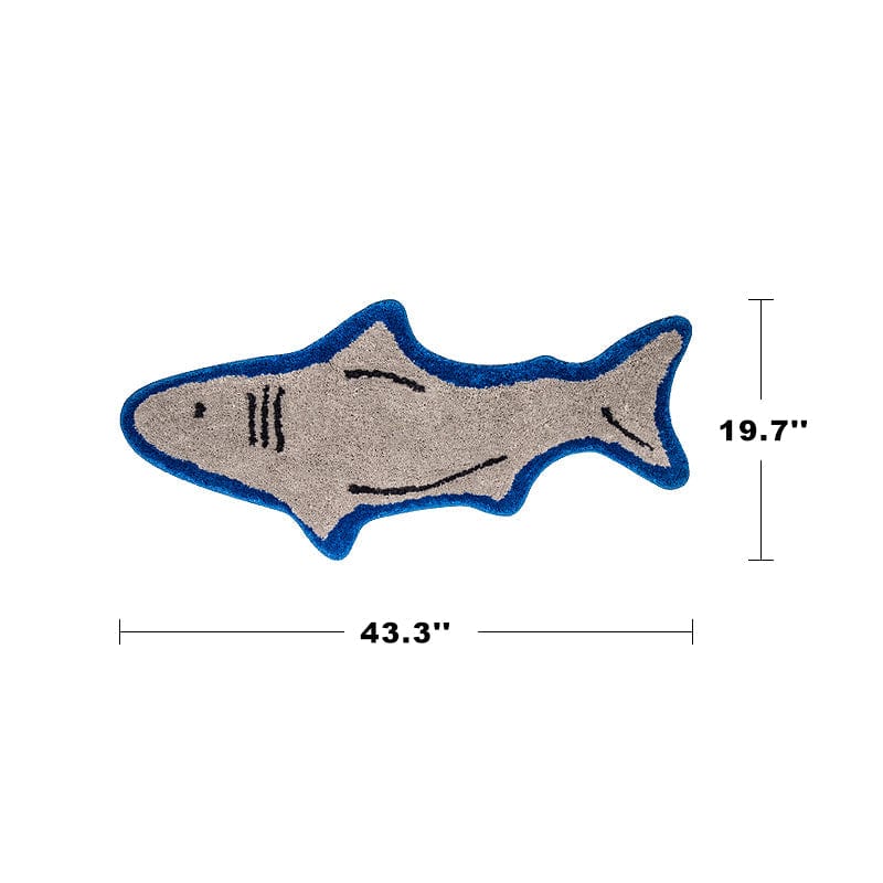 Grey Bath Mat Shark Irregular Rug丨NueShiny