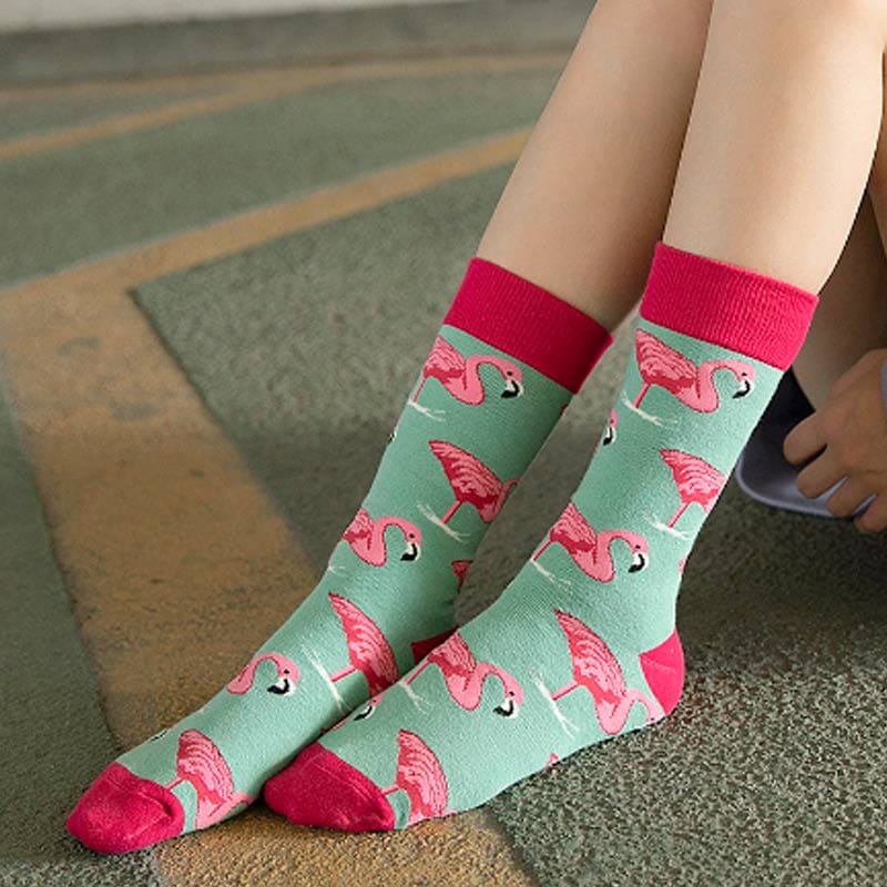 Flamingo Rose Red Socks丨NueShiny