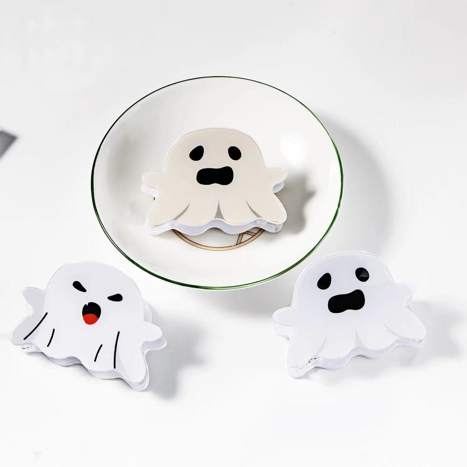 Beige Horrified Ghost Halloween Hair Claw Clip丨NueShiny