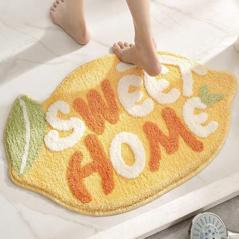 Lemon-Shaped Tufted Rug Lovely Bath Mat Outdoor Rug丨NueShiny