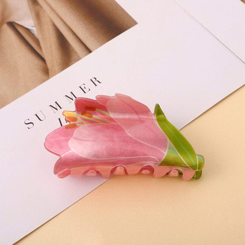 A Pink Flower Hair Claw Clip丨NueShiny