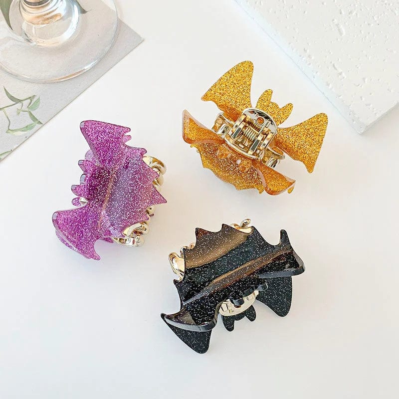 Assorted Color Halloween Bat Hair Claw Clips