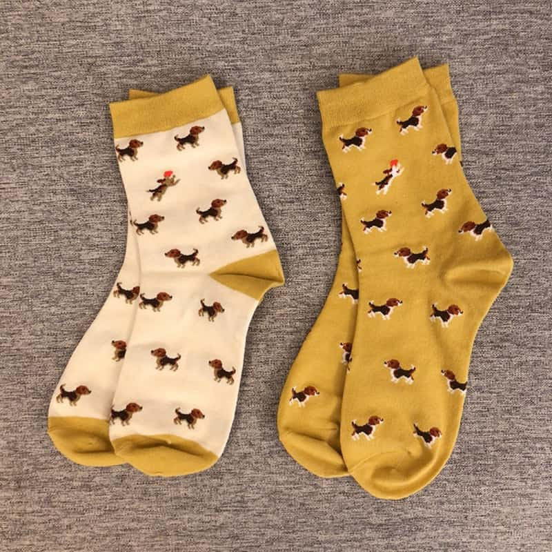 Dachshund Dark Orange Socks丨NueShiny