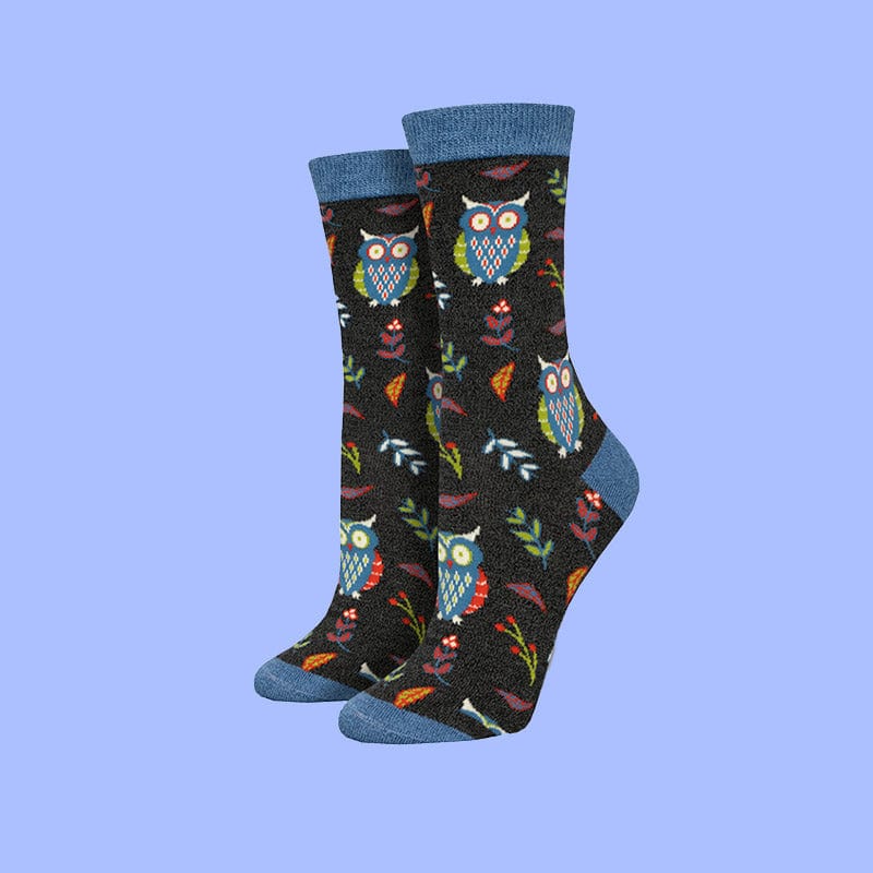 Navy Blue Owl Socks丨NueShiny