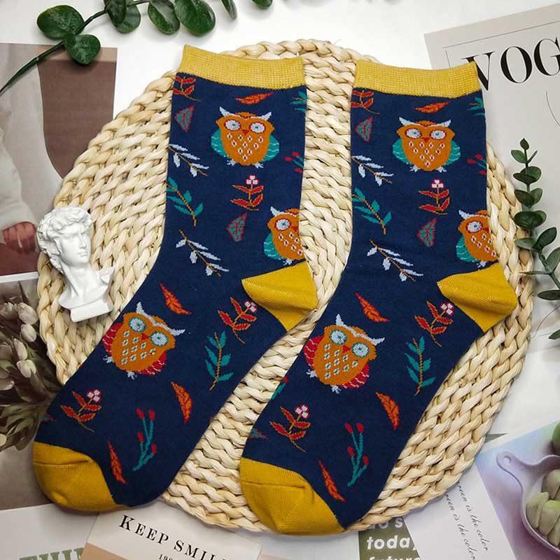 Orange Owl Socks丨NueShiny