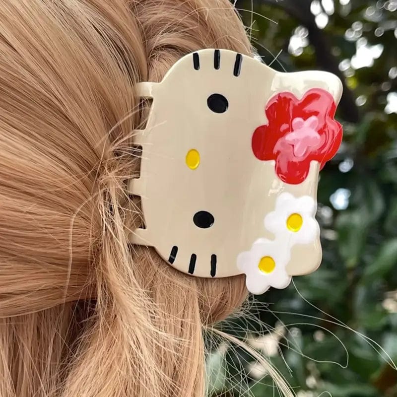 White Kitty Cartoon Hair Claw Clip丨NueShiny