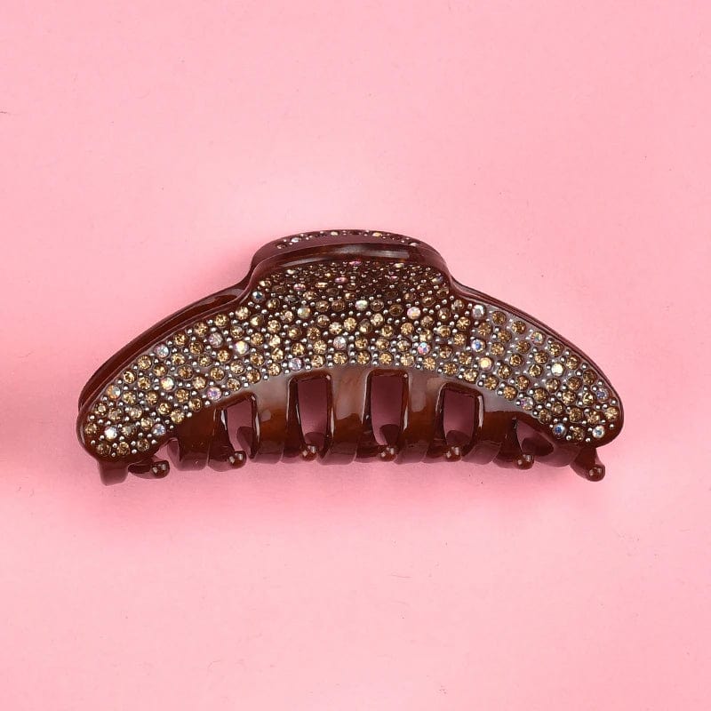 Brown Brilliant Rhinestone Hair Claw丨NueShiny