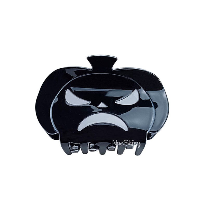 Black Pumpkin Angry Face Happy Halloween Hair Claw