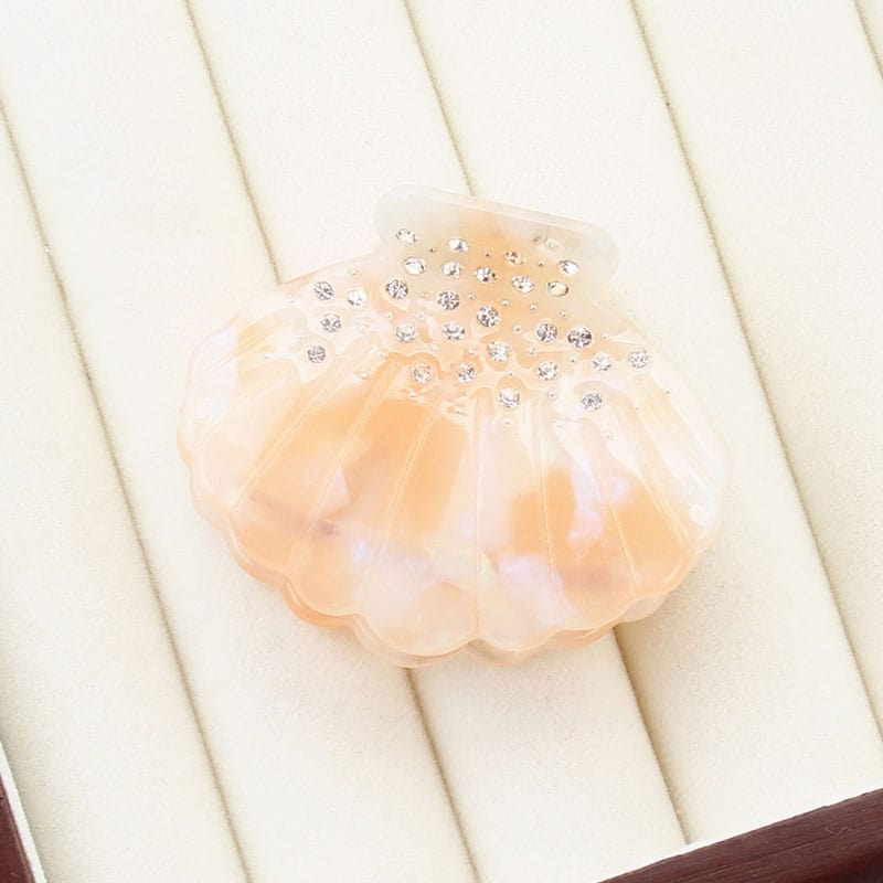 Pale Yellow Pearl Shell Diamond Ocean Series Hair Claw丨NueShiny