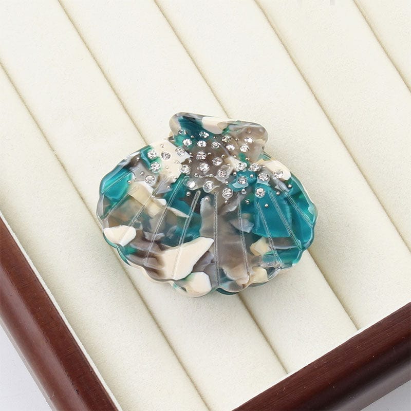 Turquoise Pearl Shell Diamond Ocean Series Hair Claw丨NueShiny