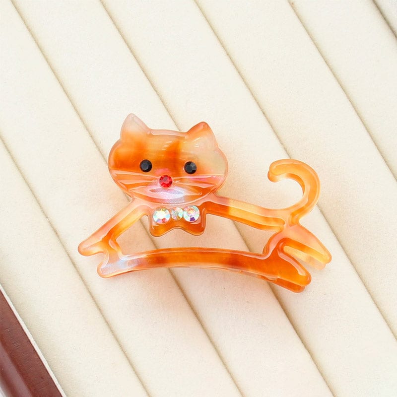 Animated Jumping Orange Cat Hair Claw丨NueShiny