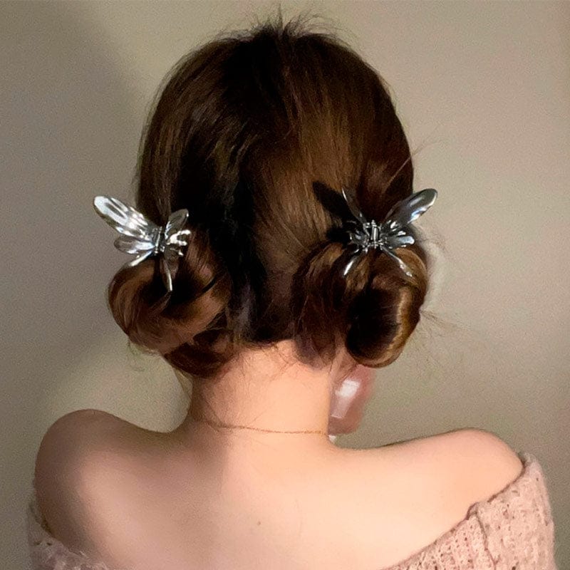 Cool Silver Liquid Metal Butterfly Hair Claw丨NueShiny