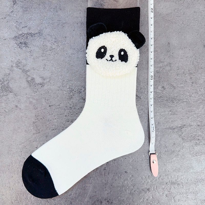 White Cartoon Panda Socks丨NueShiny