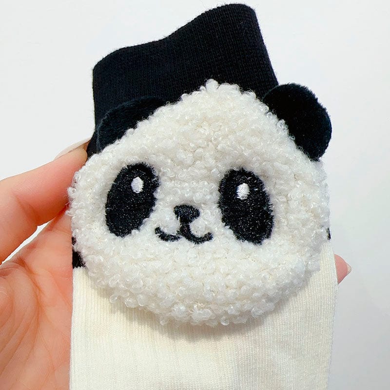 White Cartoon Panda Socks丨NueShiny