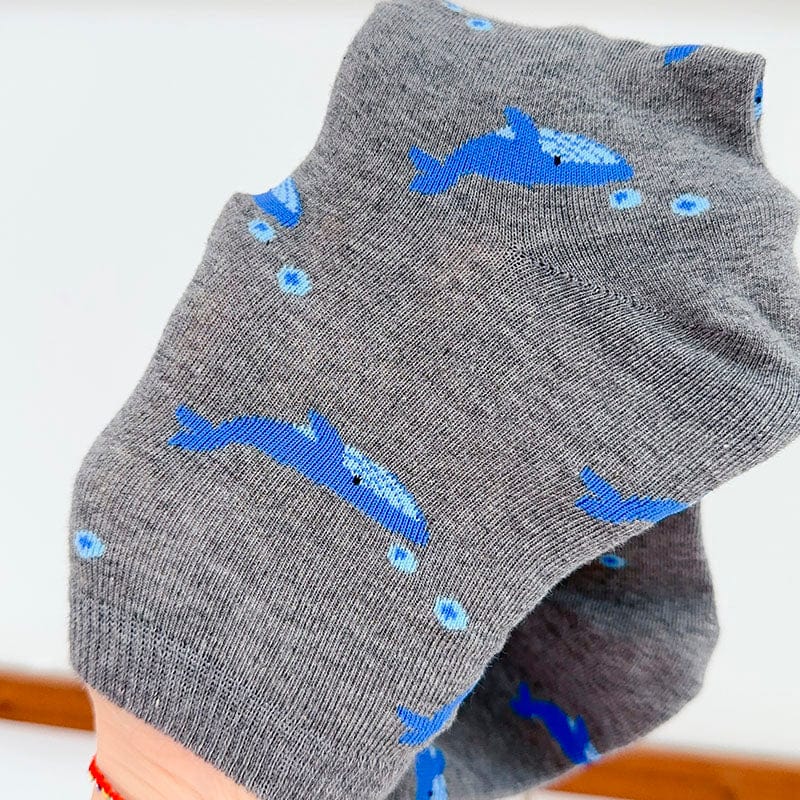 Whale Swim in the Ocean Series Grey Socks丨NueShiny